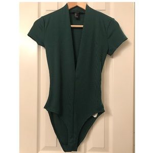 V Neck Forest Green Onesie